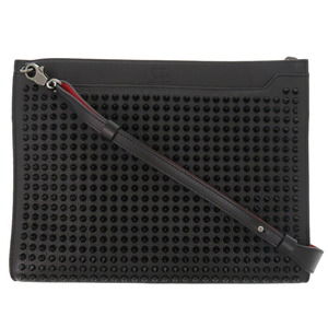 CHRISTIAN LOUBOUTIN Black Leather Shoulder Bag